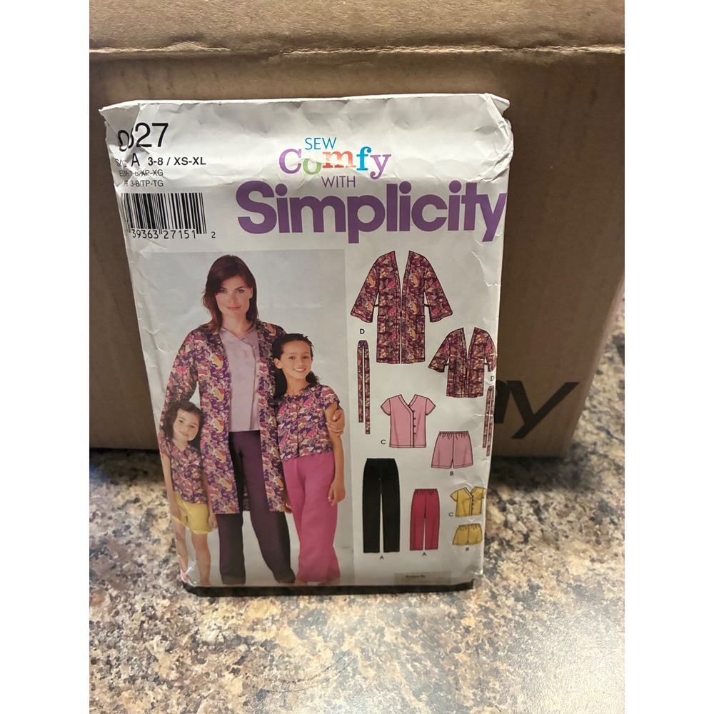 Simplicity 0627 Sew Comfy Misses Girls Robe Pants Shorts Sewing Pattern A XS-XL